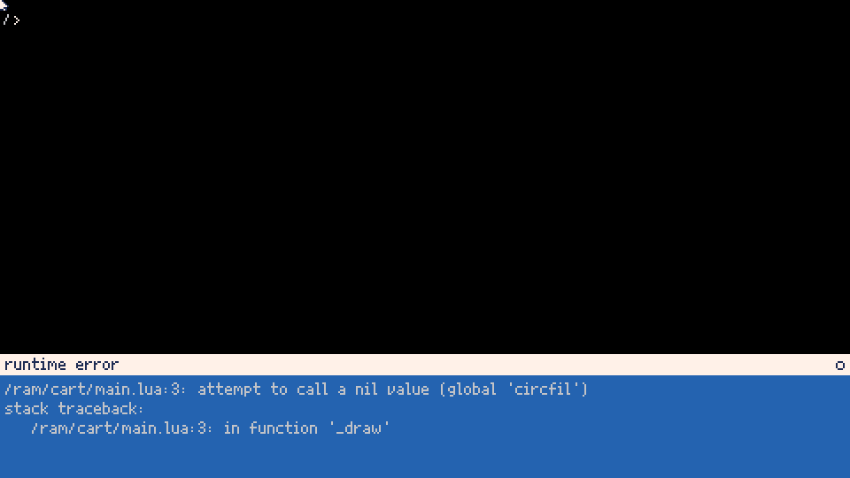 A runtime error